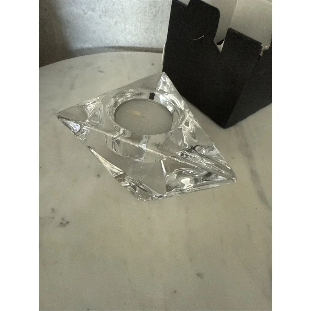 Orrefors Sweden Crystal Diamond Helen Krafts‎ Design Votive Candle Holder